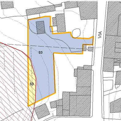 Inquadramento cartografico dell'area interessata: visibili i parametri di fattibilit&agrave;