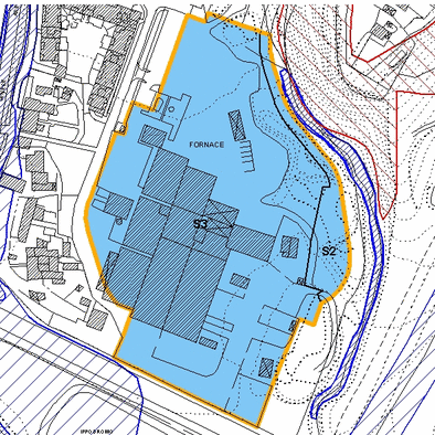 Inquadramento cartografico dell'area interessata: visibili i parametri di fattibilit&agrave;
