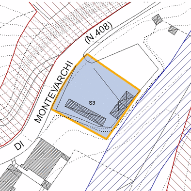 Inquadramento cartografico dell'area interessata: visibili i parametri di fattibilit&agrave;