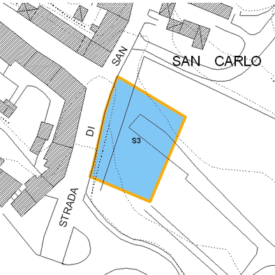 Inquadramento cartografico dell'area interessata: visibili i parametri di fattibilit&agrave;
