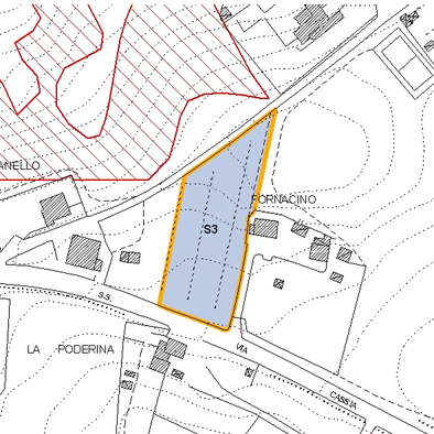 Inquadramento cartografico dell'area interessata: visibili i parametri di fattibilit&agrave;