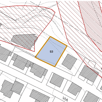 Inquadramento cartografico dell'area interessata: visibili i parametri di fattibilit&agrave;