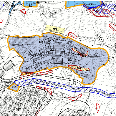Inquadramento cartografico dell'area interessata: visibili i parametri di fattibilit&agrave;