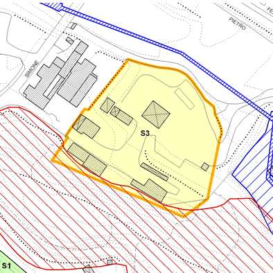 Inquadramento cartografico dell'area interessata: visibili i parametri di fattibilit&agrave;